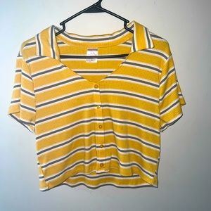 Yellow Two Piece Skirt Set